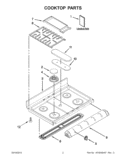 COOKTOP PARTS Diagram and Parts List for KGRS505XWH04  KitchenAid Range