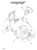 DISPENSER FRONT Diagram and Parts List for 4YED27DQFN04  Whirlpool Refrigerator