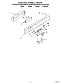 CONTROL PANEL PARTS Diagram and Parts List for DUL300XTKQ0  Whirlpool Dishwasher