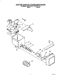MOTOR AND ICE CONTAINER Diagram and Parts List for KSRC25DAWH01  KitchenAid Refrigerator