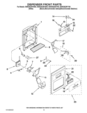 DISPENSER FRONT PARTS Diagram and Parts List for WSR25D2RYW00  Whirlpool Refrigerator