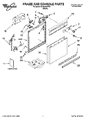 FRAME AND CONSOLE PARTS Diagram and Parts List for DU810SWPU2  Whirlpool Dishwasher
