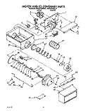 MOTOR AND ICE CONTAINER Diagram and Parts List for KSRS27QXWH01  KitchenAid Refrigerator
