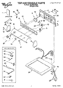 TOP AND CONSOLE PARTS Diagram and Parts List for 3RLER5437KQ4  Whirlpool Dryer