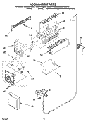 ICEMAKER PARTS, OPTIONAL PARTS (NOT INCLUDED) Diagram and Parts List for GS5SHAXSA00  Whirlpool Refrigerator