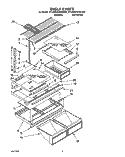 SHELF Diagram and Parts List for RT20AKXAW00  Roper Refrigerator