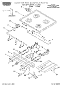 COOKTOP & MANIFOLD, LITERATURE Diagram and Parts List for FGP300EN2  Roper Range
