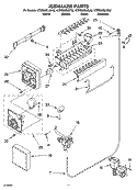 ICEMAKER PARTS Diagram and Parts List for KTRS22ELWH02  KitchenAid Refrigerator