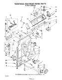 CONTROLS AND REAR PANEL Diagram and Parts List for LA6053XSW1  Whirlpool Washer