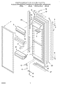 REFRIGERATOR DOOR Diagram and Parts List for KSRB25FHBL01  KitchenAid Refrigerator