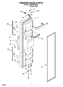 FREEZER DOOR PARTS Diagram and Parts List for 7SS25HFXMS00  Whirlpool Refrigerator