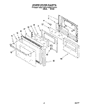 OVEN DOOR Diagram and Parts List for KEBI171BBL3  KitchenAid Wall Oven
