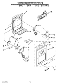 DISPENSER FRONT PARTS Diagram and Parts List for KSBS25INBL03  KitchenAid Refrigerator