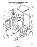 DRYER CABINET AND MOTOR Diagram and Parts List for LT4900XMW0  Whirlpool Washer Dryer Combo