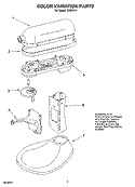 COLOR VARIATION PARTS Diagram and Parts List for KG25H-4  KitchenAid Mixer