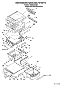 REFRIGERATOR SHELF PARTS Diagram and Parts List for KSCS25MSMS01  KitchenAid Refrigerator