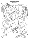 BULKHEAD PARTS, OPTIONAL PARTS (NOT INCLUDED) Diagram and Parts List for YCEE2760KQ1  Whirlpool Dryer