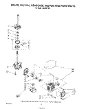 BRAKE, CLUTCH, GEARCASE, MOTOR AND PUMP Diagram and Parts List for LA5200XTM0  Whirlpool Washer