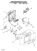 DISPENSER FRONT PARTS Diagram and Parts List for GS2SHAXSQ02  Whirlpool Refrigerator