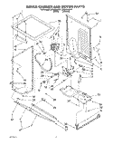 DRYER CABINET AND MOTOR Diagram and Parts List for LTG6234AW1  Whirlpool Washer Dryer Combo