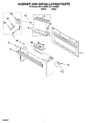 CABINET AND INSTALLATION PARTS Diagram and Parts List for MH1141XMB2  Whirlpool Microwave