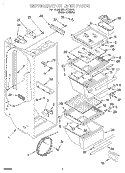 REFRIGERATOR LINER Diagram and Parts List for 3XART720F02  Whirlpool Refrigerator