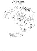 AIR FLOW PARTS Diagram and Parts List for MH1160XSQ0  Whirlpool Microwave