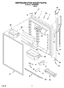 REFRIGERATOR DOOR PARTS Diagram and Parts List for 5XKVN600K01  Whirlpool Refrigerator