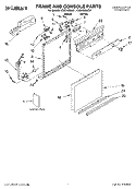FRAME AND CONSOLE, LITERATURE Diagram and Parts List for CUD4000JB1  Crosley Dishwasher