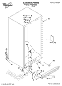 CABINET PARTS Diagram and Parts List for EV201NXMQ02  Whirlpool Freezer
