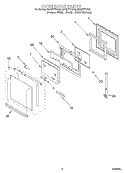 OVEN DOOR Diagram and Parts List for GBS277PDQ4  Whirlpool Wall Oven
