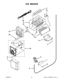 ICE MAKER Diagram and Parts List for WRL767SIAM00  Whirlpool Refrigerator