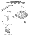 LOWER RACK PARTS, OPTIONAL PARTS (NOT INCLUDED) Diagram and Parts List for KUDP02IRWH3  KitchenAid Dishwasher