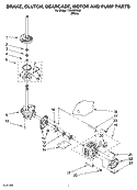 BRAKE, CLUTCH, GEARCASE, MOTOR AND PUMP PARTS Diagram and Parts List for ITW4200SQ0  Inglis Washer