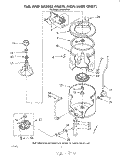 TUB AND BASKET (NON SUDS ONLY) Diagram and Parts List for LA7680XPW1  Whirlpool Washer