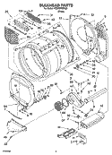 BULKHEAD PARTS, OPTIONAL PARTS (NOT INCLUDED) Diagram and Parts List for YCEM2760KQ3  Whirlpool Dryer