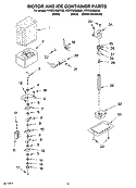 MOTOR AND ICE CONTAINER PARTS Diagram and Parts List for KSSS36QMB02  KitchenAid Refrigerator