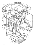 OVEN Diagram and Parts List for SF386PEWW2  Whirlpool Range