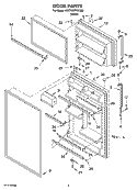 DOOR PARTS Diagram and Parts List for 8VET0WPKKQ05  Whirlpool Refrigerator