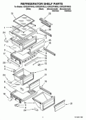 REFRIGERATOR SHELF PARTS Diagram and Parts List for KSRS25RVMK03  KitchenAid Refrigerator