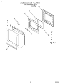 OVEN DOOR Diagram and Parts List for RBS240PDB4  Whirlpool Wall Oven