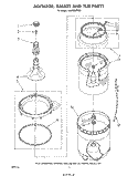 AGITATOR, BASKET, AND TUB Diagram and Parts List for LA5500XPW5  Whirlpool Washer