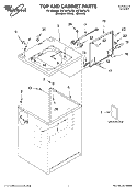 TOP AND CABINET, LITERATURE Diagram and Parts List for GST9675JQ2  Whirlpool Washer