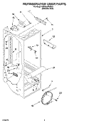 REFRIGERATOR LINER Diagram and Parts List for KSRG22FKSS04  KitchenAid Refrigerator