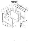 DOOR PARTS, OPTIONAL PARTS (NOT INCLUDED) Diagram and Parts List for RF260BXSW0  Whirlpool Range