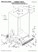 CABINET PARTS Diagram and Parts List for KSRG25FVMS01  KitchenAid Refrigerator