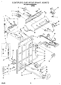 CONTROLS AND REAR PANEL Diagram and Parts List for 6LSP8255BW1  Whirlpool Washer