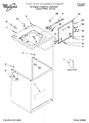 TOP AND CABINET, LITERATURE Diagram and Parts List for LSQ9600JT0  Whirlpool Washer