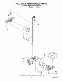 FILL, DRAIN AND OVERFILL PARTS Diagram and Parts List for DP1040XTXB0  Whirlpool Dishwasher
