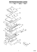 REFRIGERATOR SHELF PARTS Diagram and Parts List for ED5CHQXKQ02  Whirlpool Refrigerator